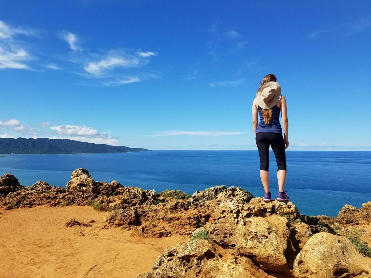 Student (Olivia Lodise) on a mountain-top in Taiwan.