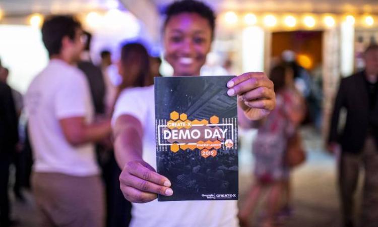 CREATE-X Demo Day pamphlet cover, photo