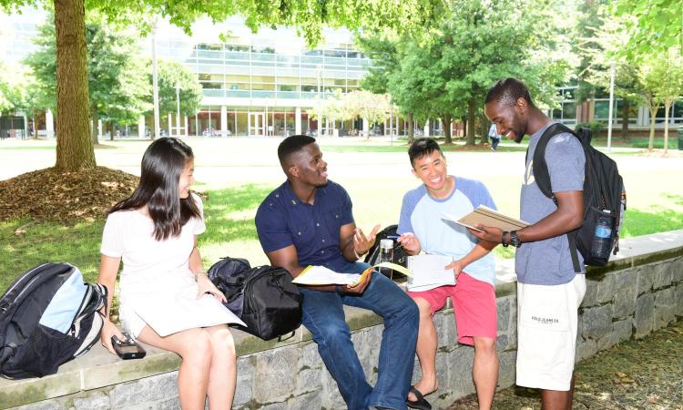 A group of students on campus