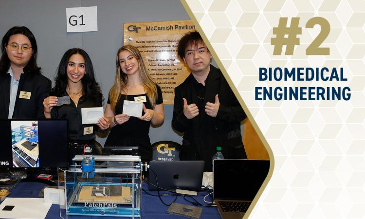 a group of biomedical engineering students with their capstone design project