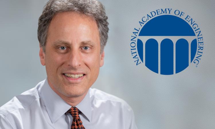 Headshot of Mark Prausnitz with the National Academy of Engineering logo