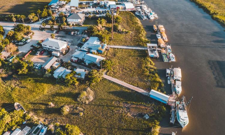 stock image aerial view of the Tybee Island marina