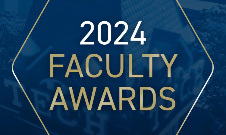 graphic of Tech Tower with text "2024 Faculty Awards"