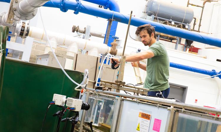 a person works in a hydro lab