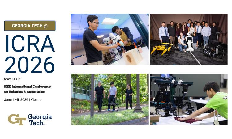 Screenshot of the Georgia Tech research spotlight webpage for ICRA 2026.