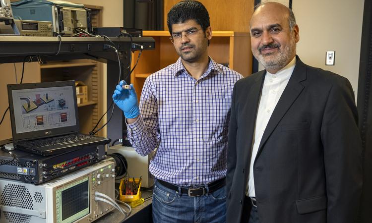 Ali Adibi and Sajjad Abdollahramezani in lab