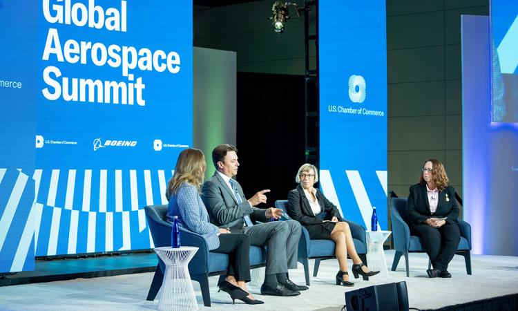 Panelists on stage at the US Chamber Global Aerospace Summit