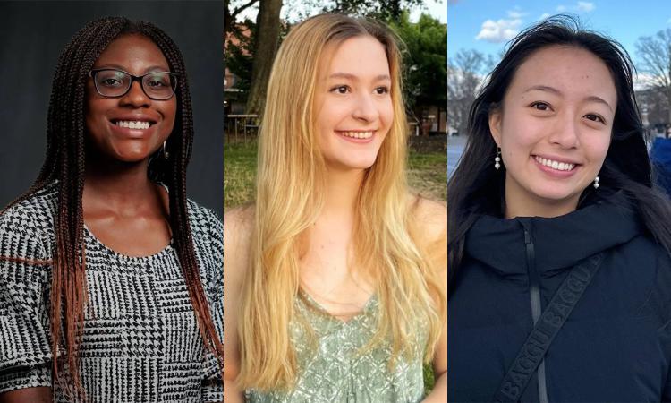 Headshots of Nina Otebele, Emily Winters, and Ellen Wang.