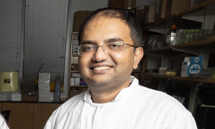 Anirrudh Sarkar in the lab.