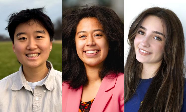 Collage of headshots, from left: Catherine Fang, Sara Kapasi, and Andra Oltean.