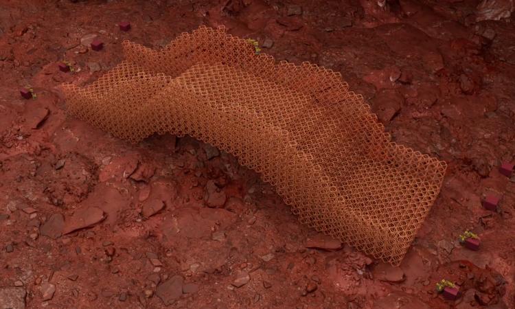 rendering of eco-friendly building materials on Mars