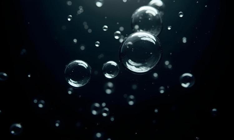 Air bubbles in water