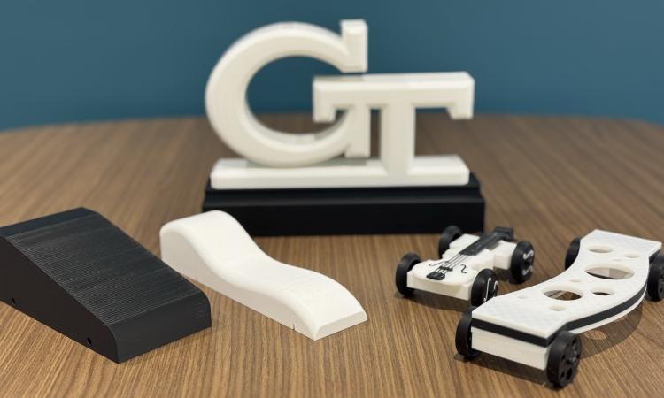 Students across Georgia are designing and 3D printing pinewood derby cars like these as part of a new hands-on advanced manufacturing initiative.
