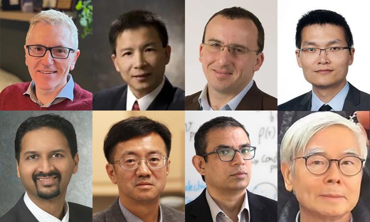 Composite image of the 8 engineering researchers included on Clarivate's highly cited list for 2025.