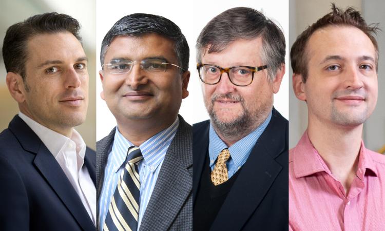 composite of four headshots: Jason Azoulay, Jaydev Desai, David Frost, Aaron Young