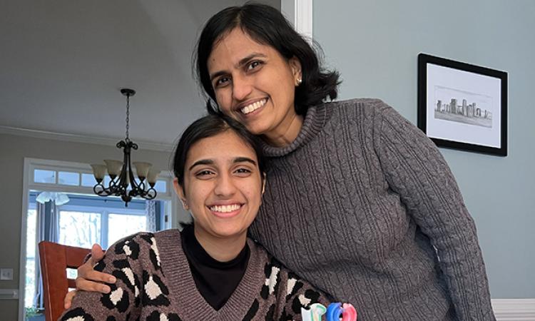 Meghna and Suneeti Iyer celebrating Meghna's 18th birthday.