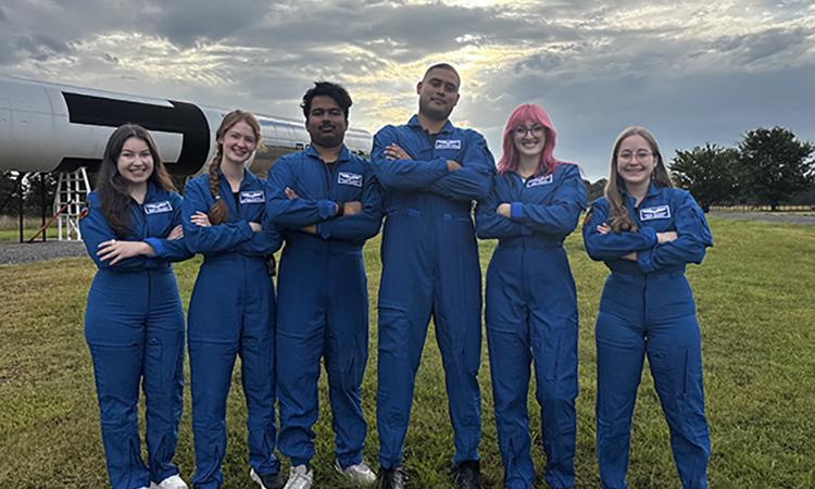 The six student astronauts who spent 10 days on a simulated Mars mission.