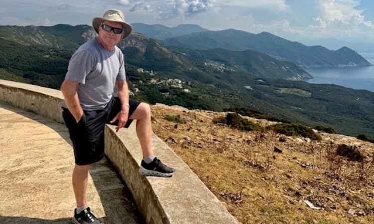 Michael Heffner poses on an overlook in Bali.