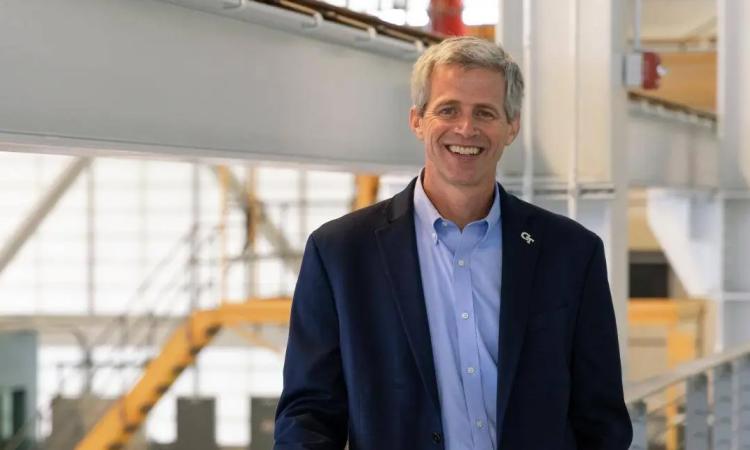 Tim Lieuwen poses in the Carbon Neutral Energy Solutions Lab.