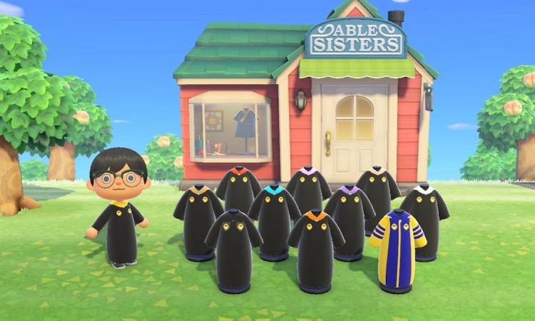 Animal Crossing character with Georgia Tech graduation outfits, screenshot