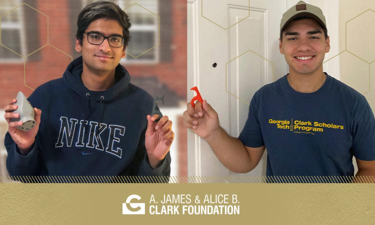 Two students with homemade PPE (photo)