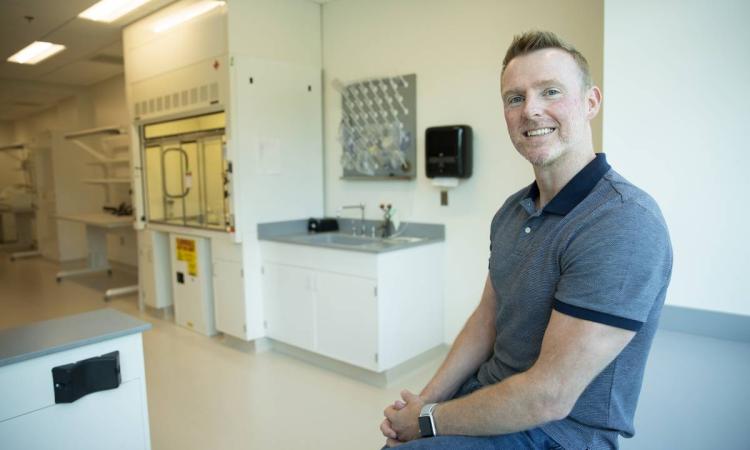 David Frakes, biomedical engineer (photo, in lab) 