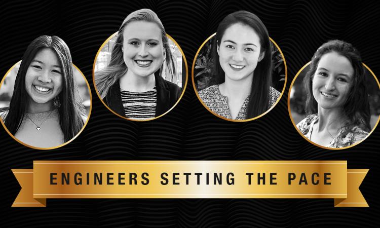 four female student award winners 