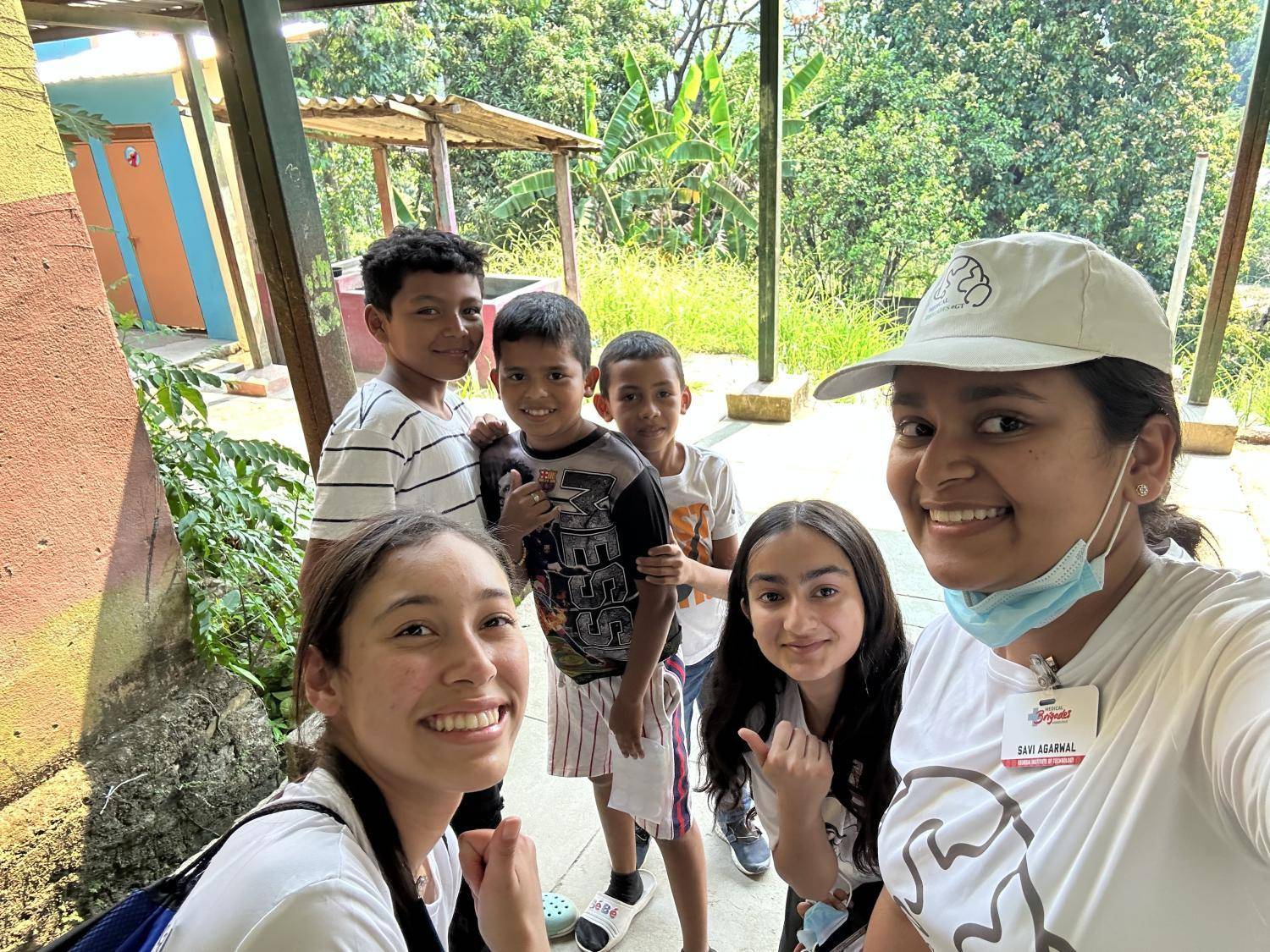 Savi Agarwal with the student group Medical Brigades in Honduras