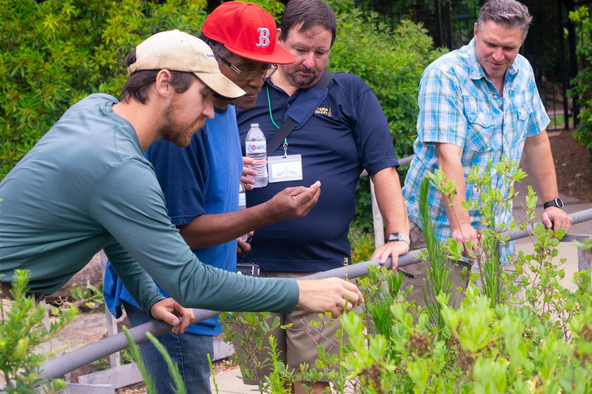 high school teachers participating in BIRDEE program study plants at Atlanta Botanical Gardens