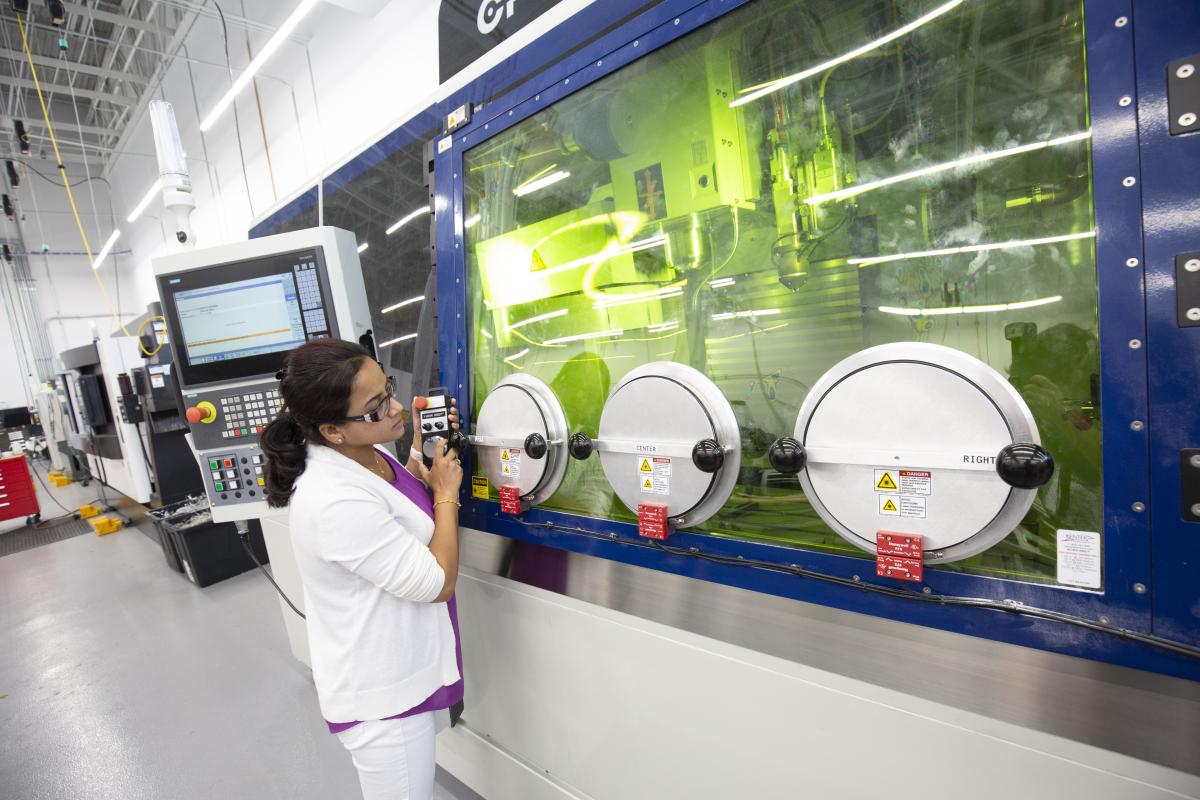 Person in the Advanced Manufacturing Pilot Facility