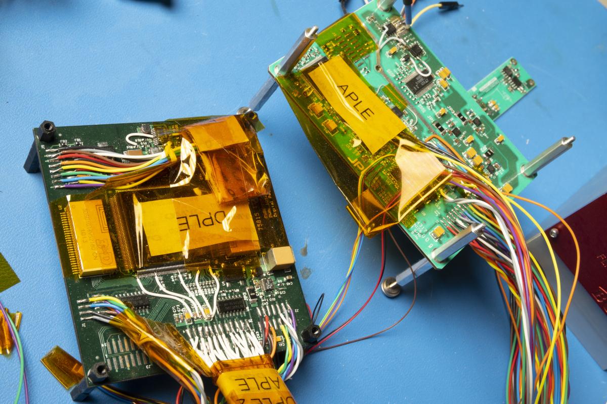 a pair of electrical components called the payload electronics boards of the satellite