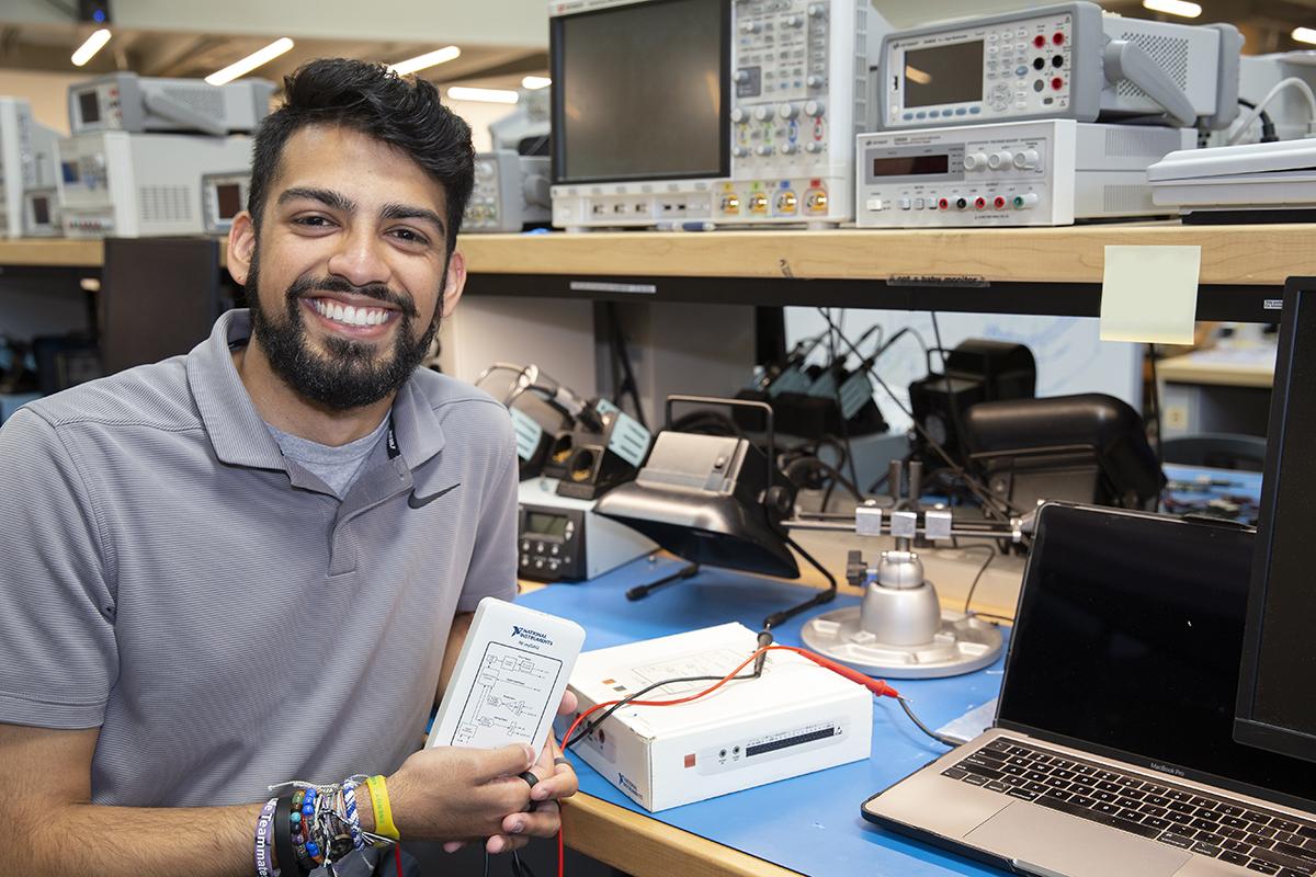 Rohan Sohani with data acquisition device