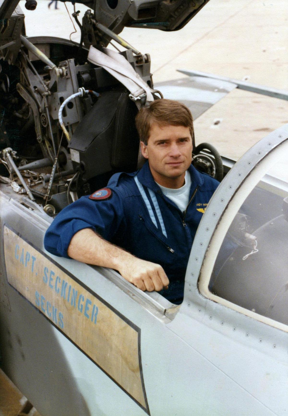 James Winnefeld sitting in F-14