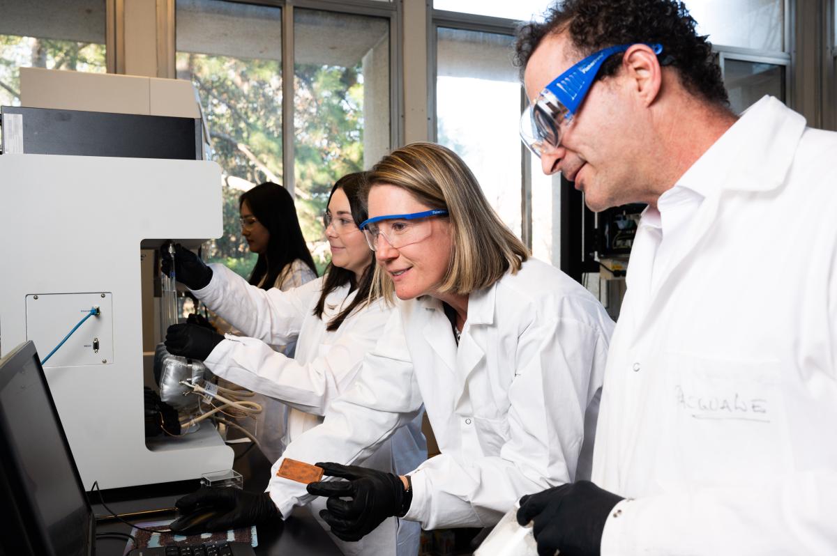 ChBE Professor Krista Walton and students work in the lab