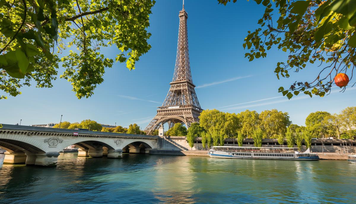 Seine river with Eiffel Tower