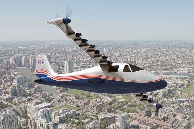 rendering of NASA's X-57 experimental aircraft