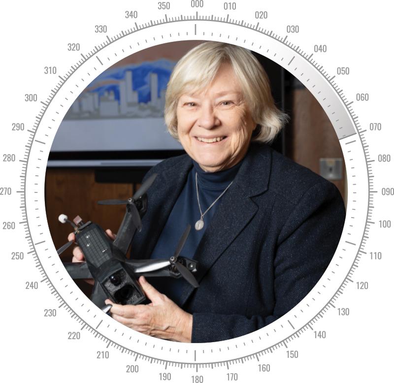 marilyn smith holding a drone
