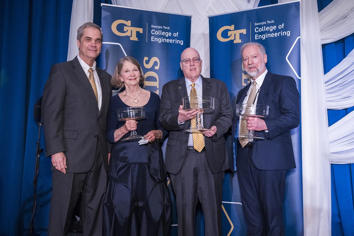 Dean's Appreciation Award winners Ann Dibble, William Wepfer, and Jim Winer, who accepted his father Ward's posthumous honor. 