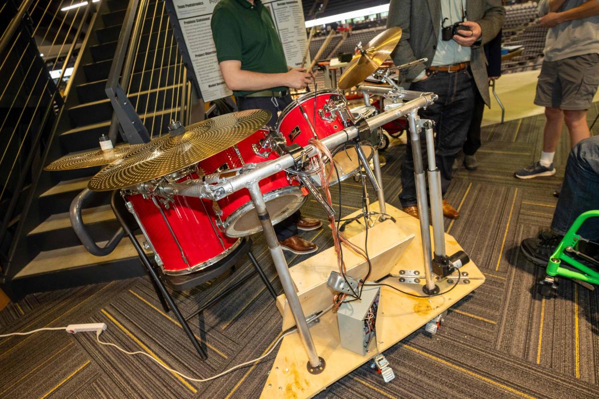 a red drum kit