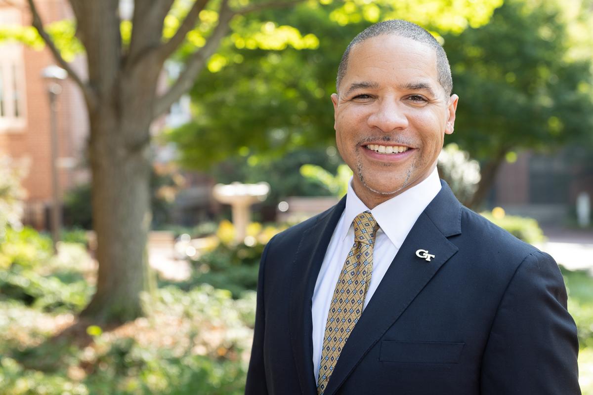 Mitchell Walker poses outside Tech Tower.