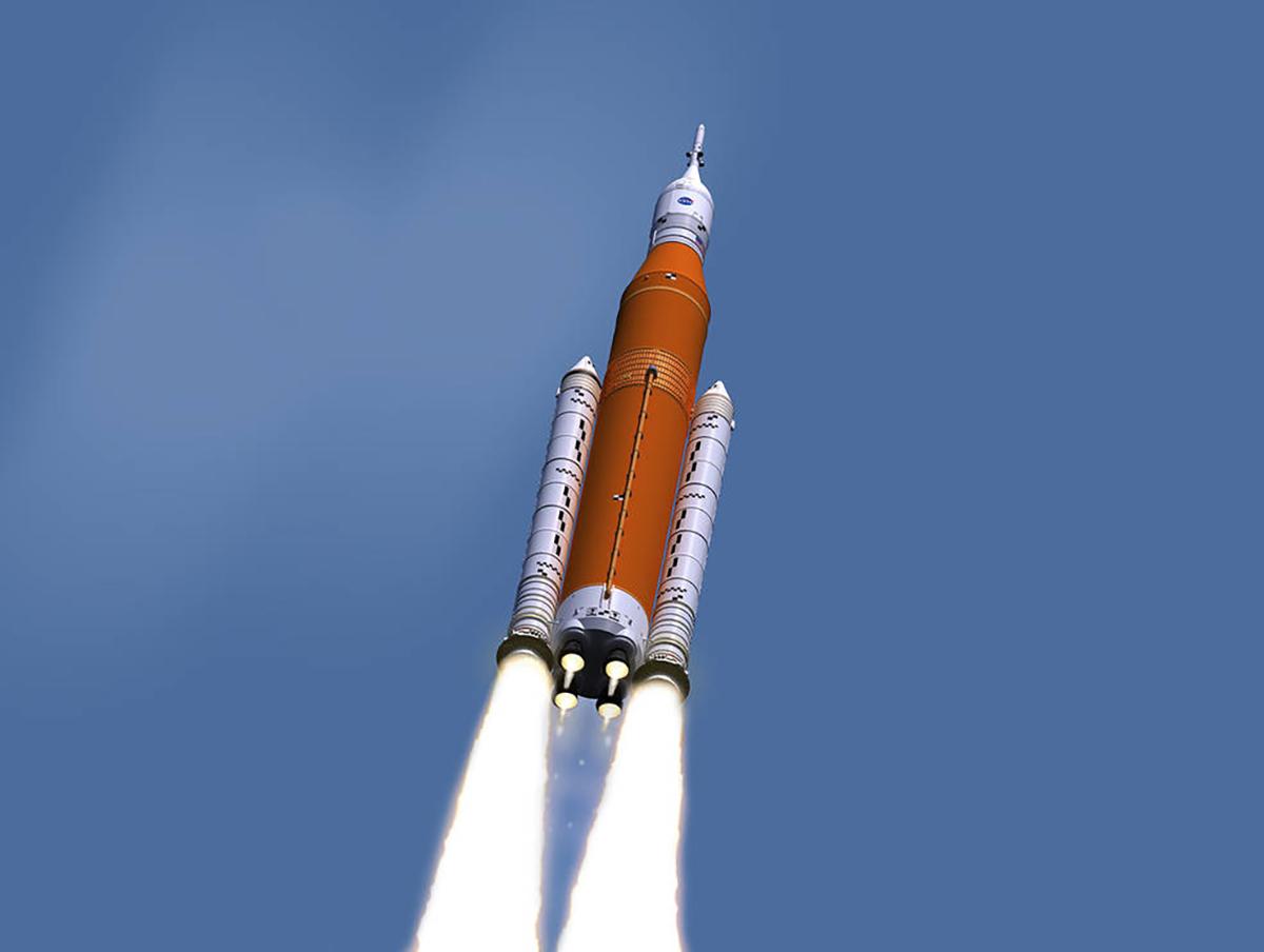 illustration of the Space Launch System (SLS)