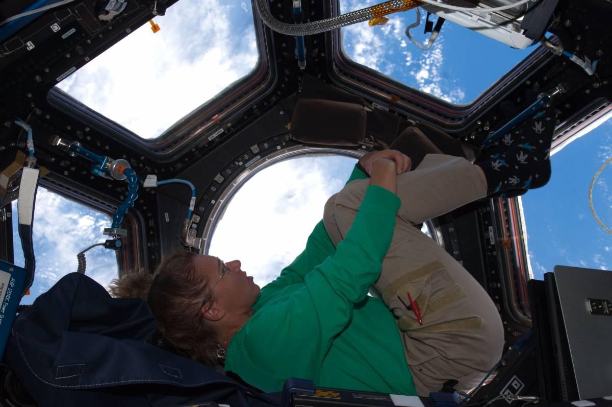 image of Sandy Magnus at the International Space Station