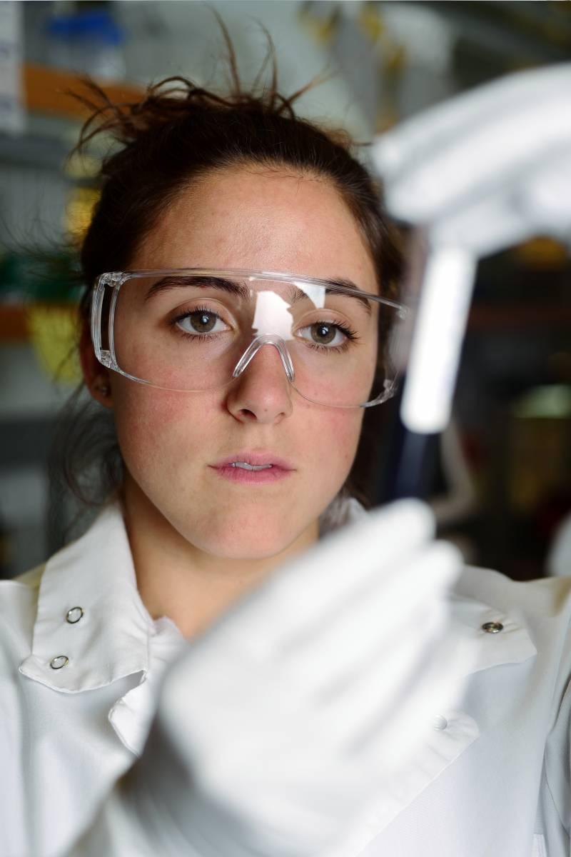 Student in lab