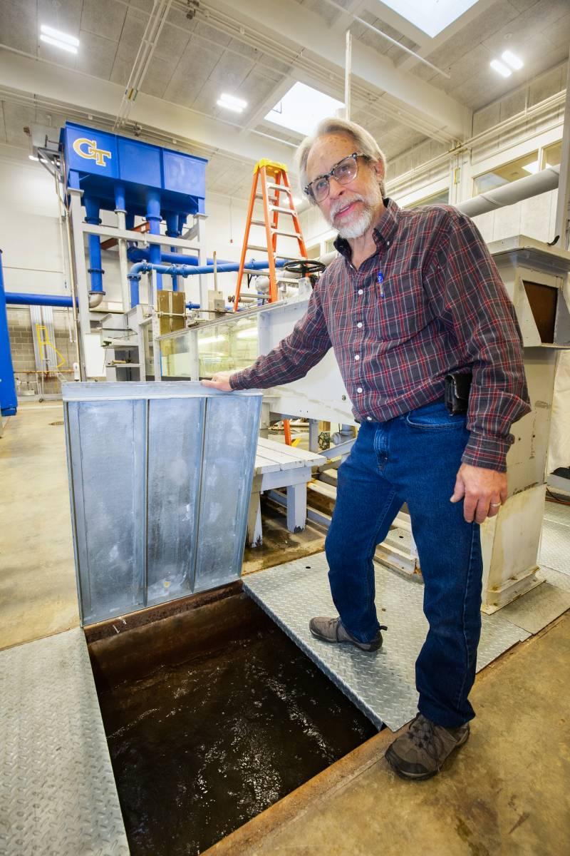 Andy Udell with the open sump hatch