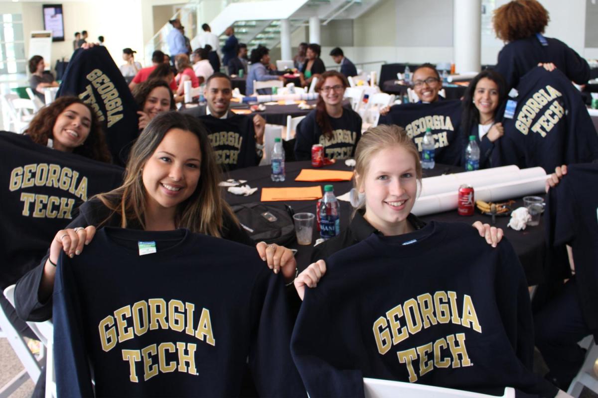 group of students with Georgia Tech sweatshirts