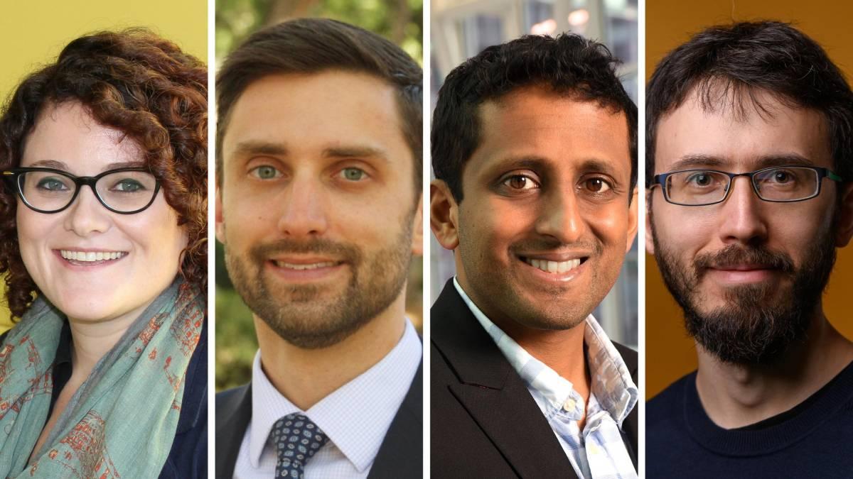 Georgia Tech and Emory University 2019 Sloan Fellows are Eva Dyer (BME), Matthew McDowell (ME), Chethan Pandarinath (BME, Neuroscience), Konstantin Tikhomirov (Mathematics)