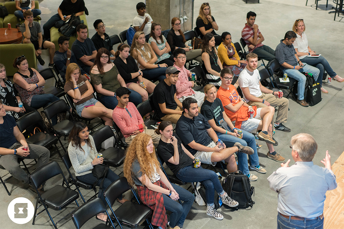 A Startup Exchange meeting at the Garage in Tech Square