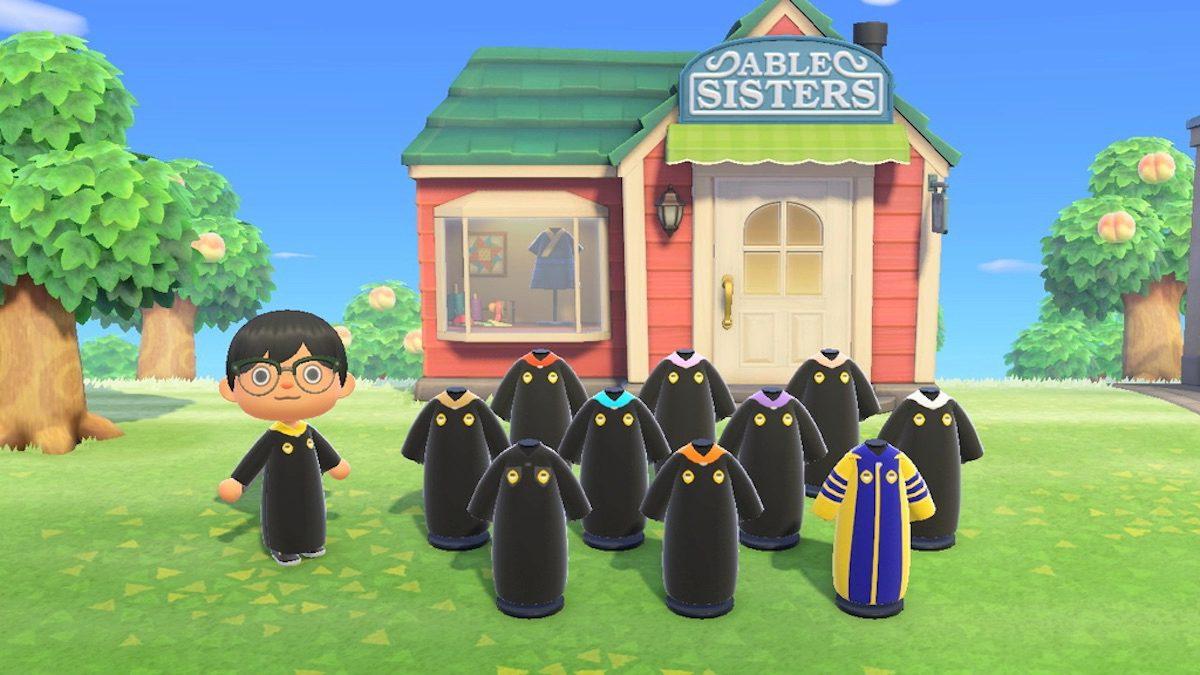 Animal Crossing character with Georgia Tech graduation outfits, screenshot