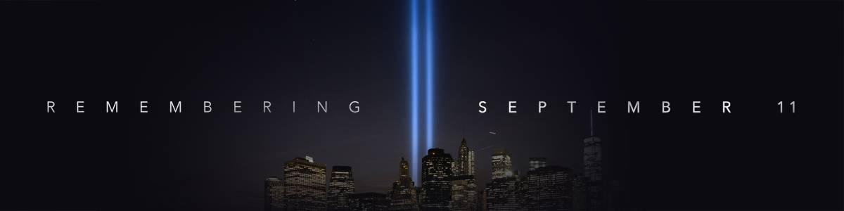 "Remembering September 11" over the New York skyline